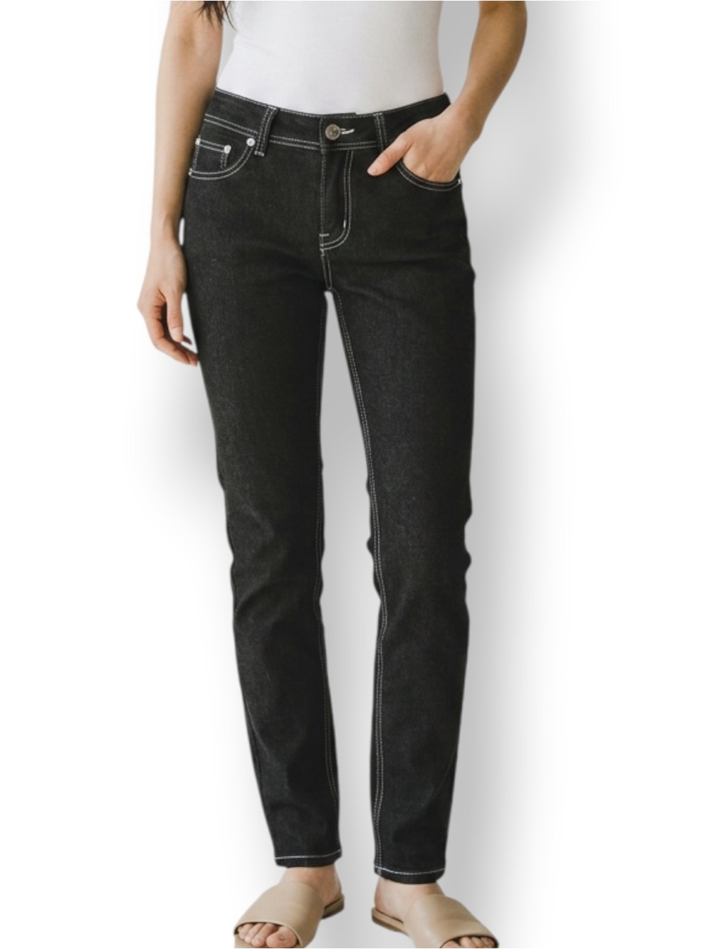 4/$20 Mi-Jeans Black Embellished Skinny Jeans Size 11 Stretch Rhinestone Y2K
